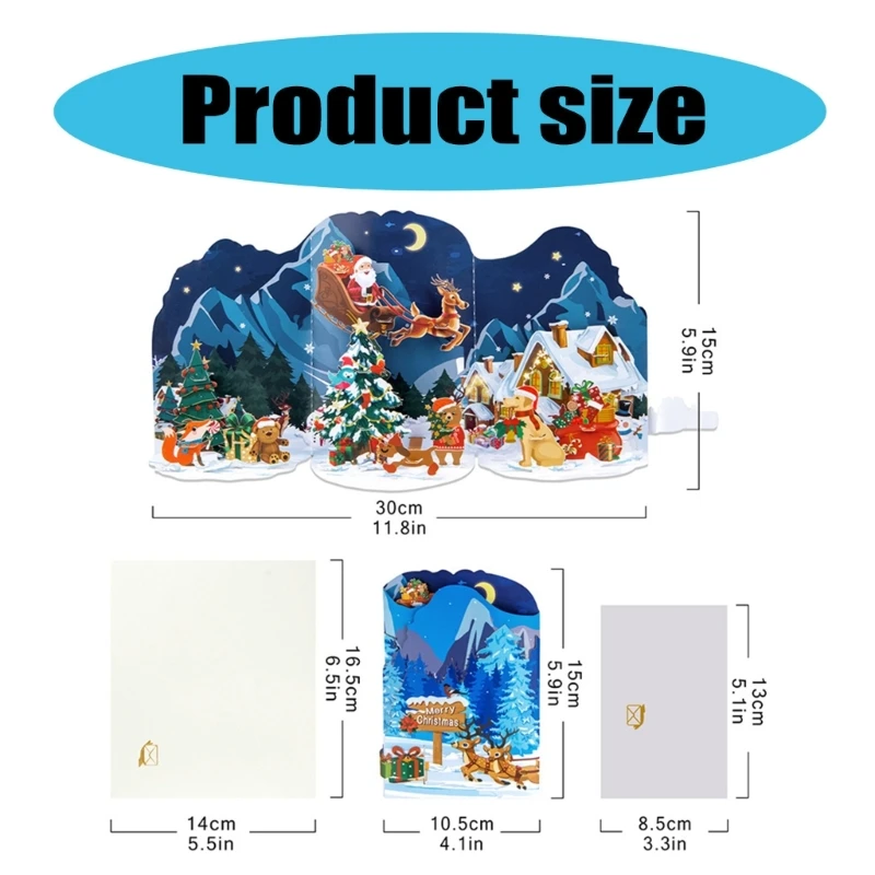 Рождественская тема. Всплывающая открытка. Фестиваль подарков. Открытка с