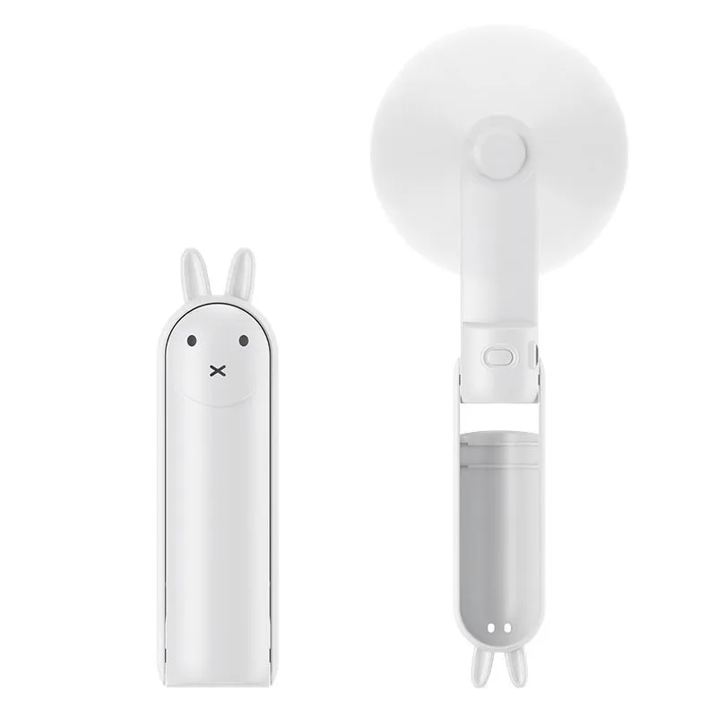 Фото Складной портативный вентилятор Kawaii Miffy с USB-зарядкой, мощный, для кемпинга на открытом воздухе, тихий, компактный, минималистичный. №5