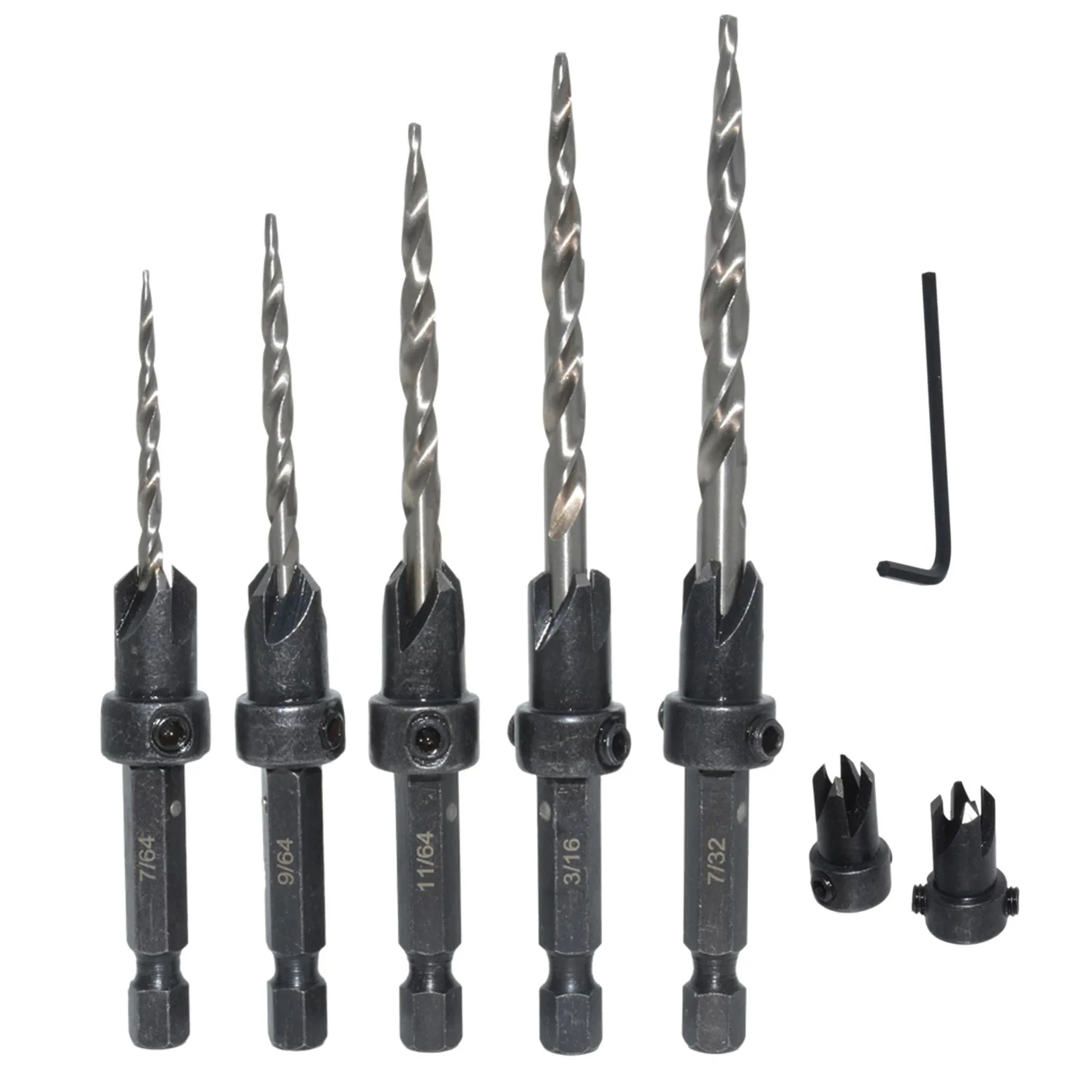 

Шестигранное спиральное сверло 7/64 9/64 11/64 3/16 7/32, конические сверла, прочные высокопрочные сверла из быстрорежущей стали с шестигранной голов...