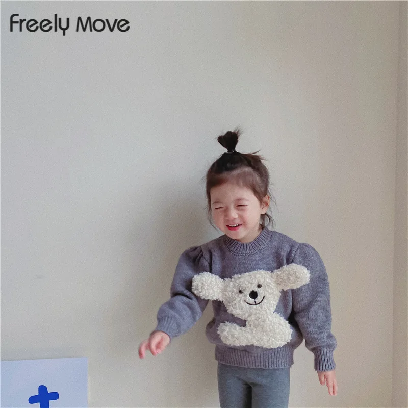 

Freely Move Kids Boys Girls Sweaters Clothes Baby Toddler Warm Sweater Coats Children Cartoon Thicken Tops Pullovers Clothing