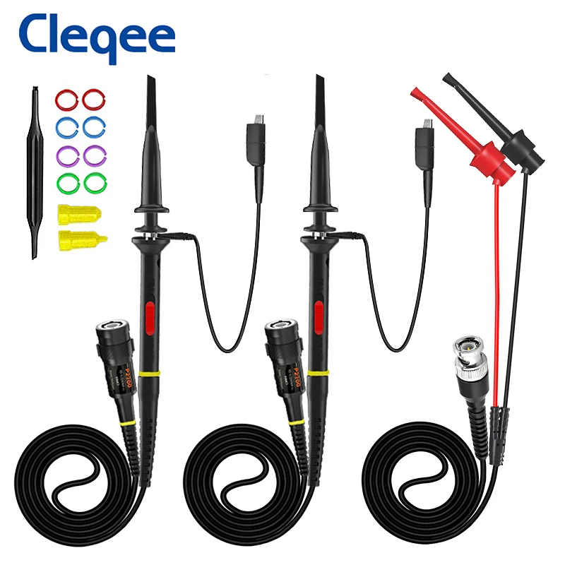 CLEQEE Зонды осциллографа P2100 + крючки P1007B