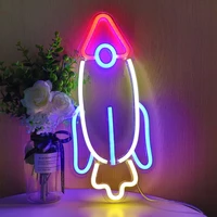 wholesale rocket shaped led neon usb powered holiday xmas wedding birthday gifts bar store wall decor bedroom night lights