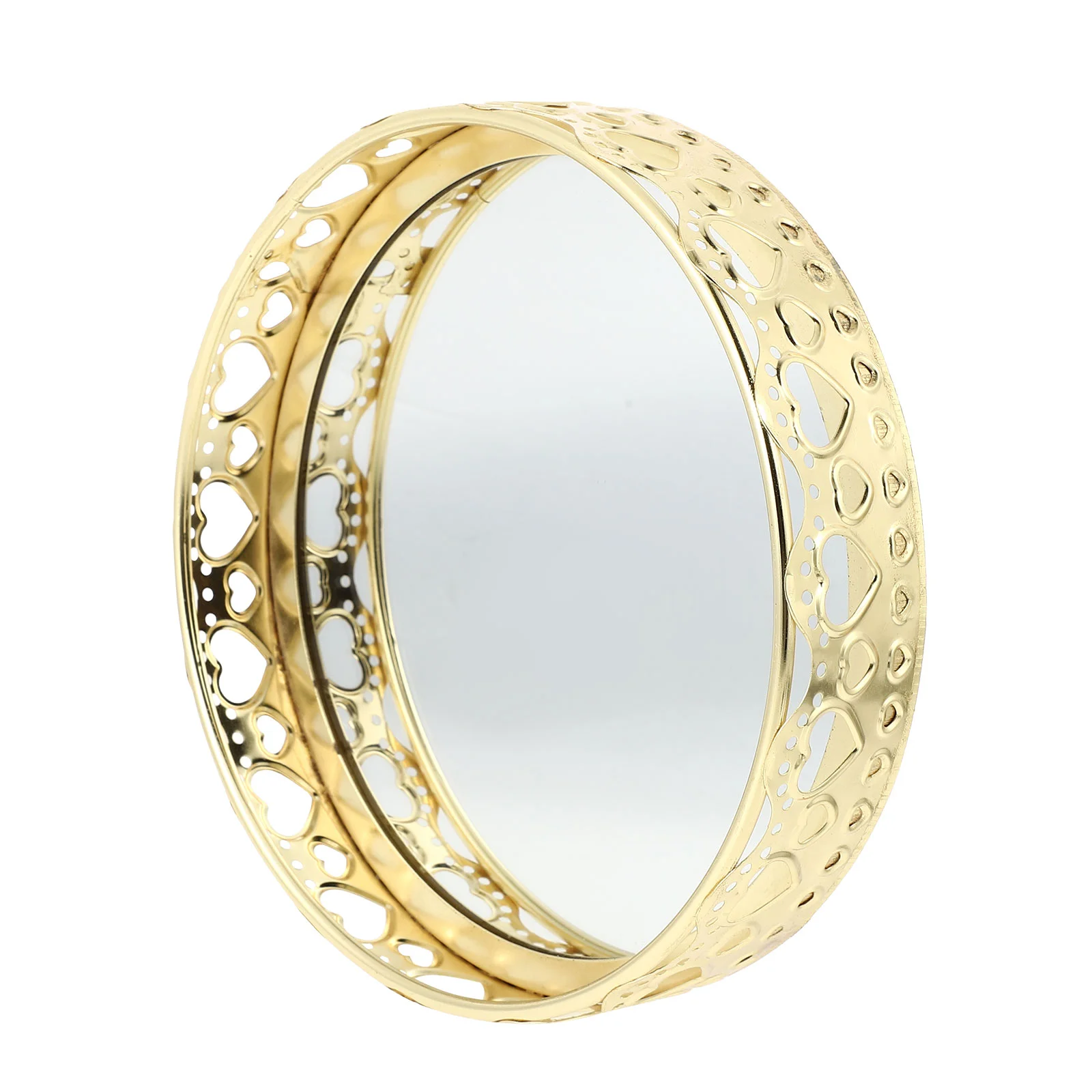 

Storage Display Tray Wedding Cake Decor Glass Plate Jewelry Plates Alloy Holder Cosmetics European Style