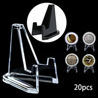 20pcs plastic mini coin display stand small easel rack shelf frame photo display dish rack commemorative coins capsule holder