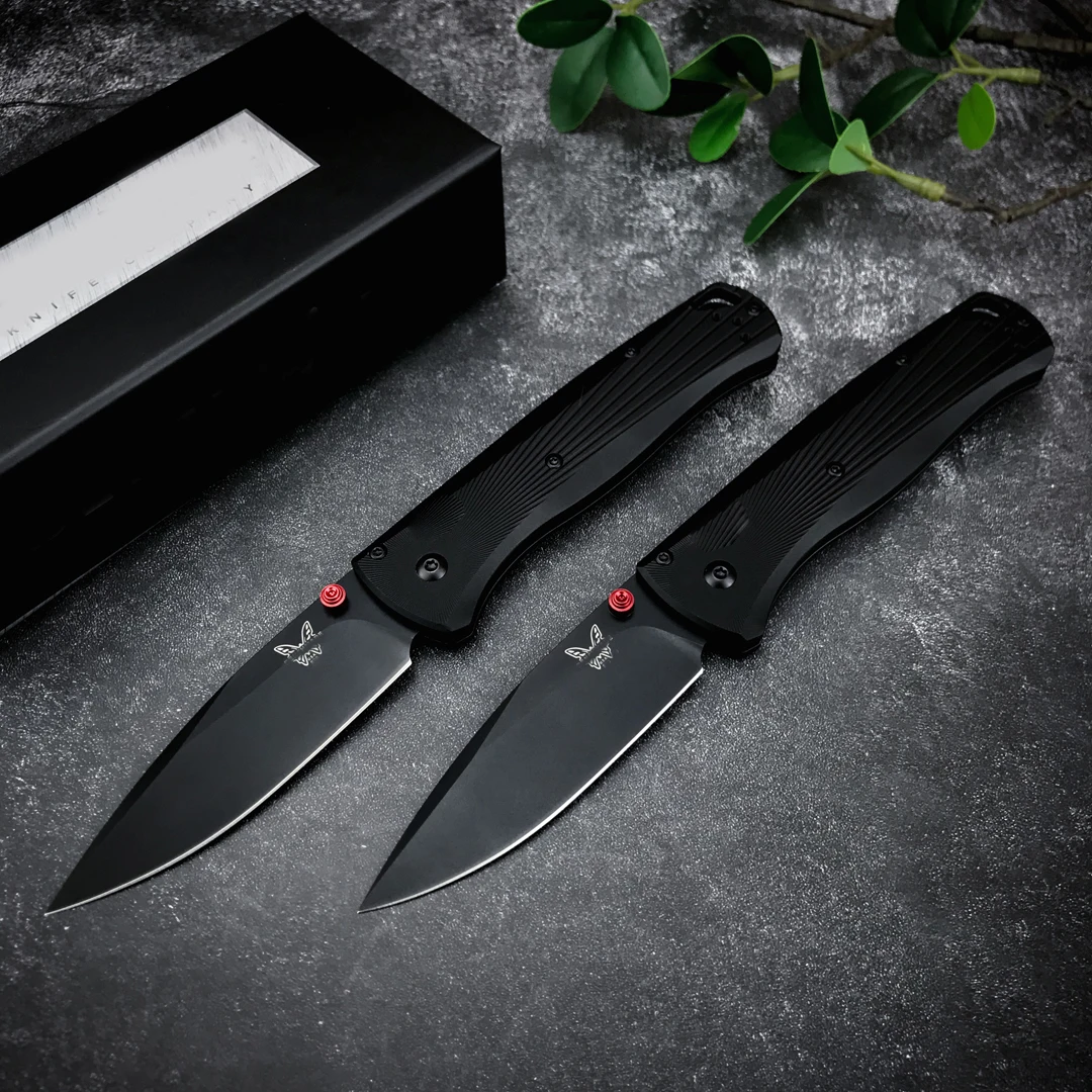 Фото НОВЫЙ складной нож Pocket BM 535BK-4 Bugout с черным DLC-покрытием клинка M390, рукоять из обработанного алюминия, инструмент для кемпинга и повседневного использования (EDC) №4