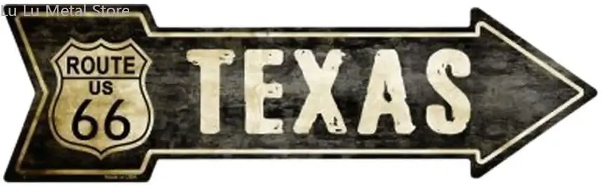

Smart Blonde Outdoor Decor Vintage Route 66 Texas Novelty Metal Arrow Sign