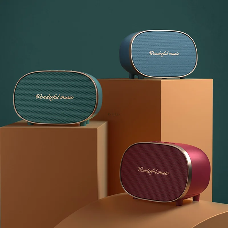 

TWS Bluetooth Speaker Subwoofer Double Speaker Retro Style Bluetooth Speaker Gift Customization