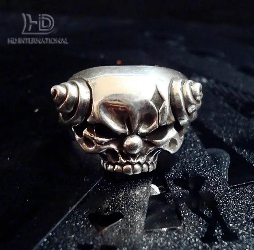 Кольцо с черепом клоуна искусственное серебро кольцо подарок для Него парня