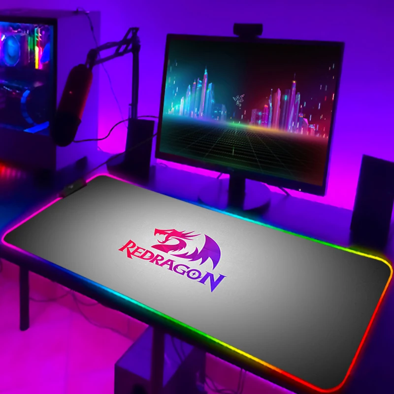 Игровой коврик для мыши Redragon Xxl со светодиодной подсветкой, коврик для мыши, Настольный коврик, милые настольные аксессуары, коврики для кла...