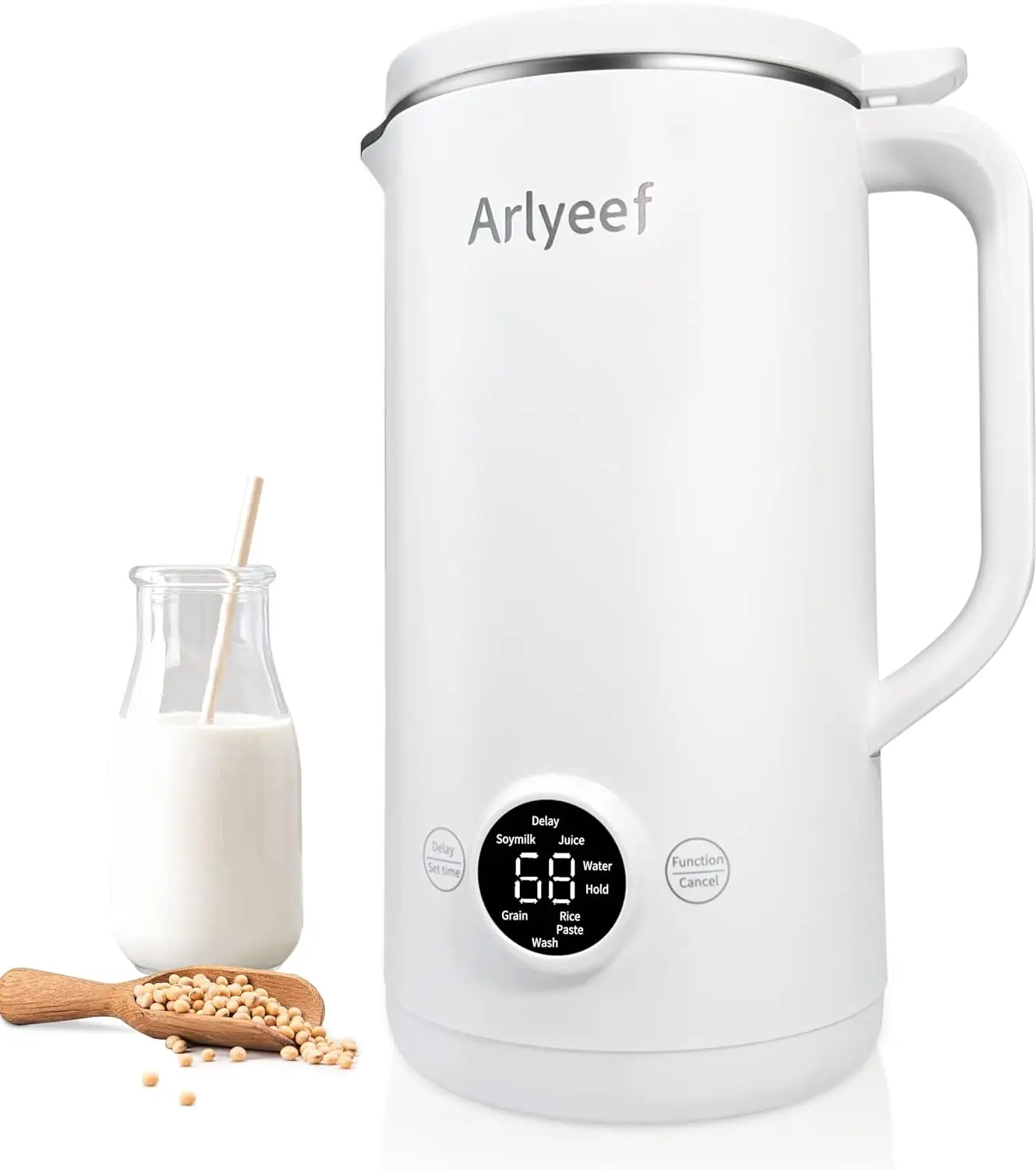

Automatic Soy Milk Maker, 20oz Homemade Nut/Almond/Oat/ Plant-based Milks & Dairy Free Beverages Machine with Mesh Strainer,