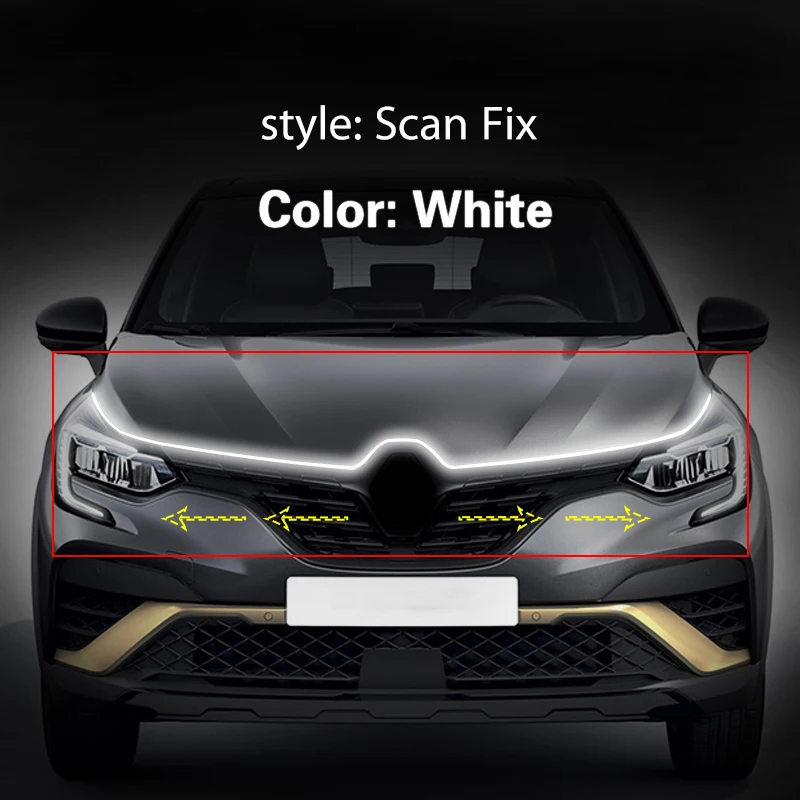 1 шт. автомобильные DRL лампы светодиодные дневные ходовые огни для Renault Captur 2011-2022 с противотуманными фарами Start Scan 12 В универсальная световая полоса