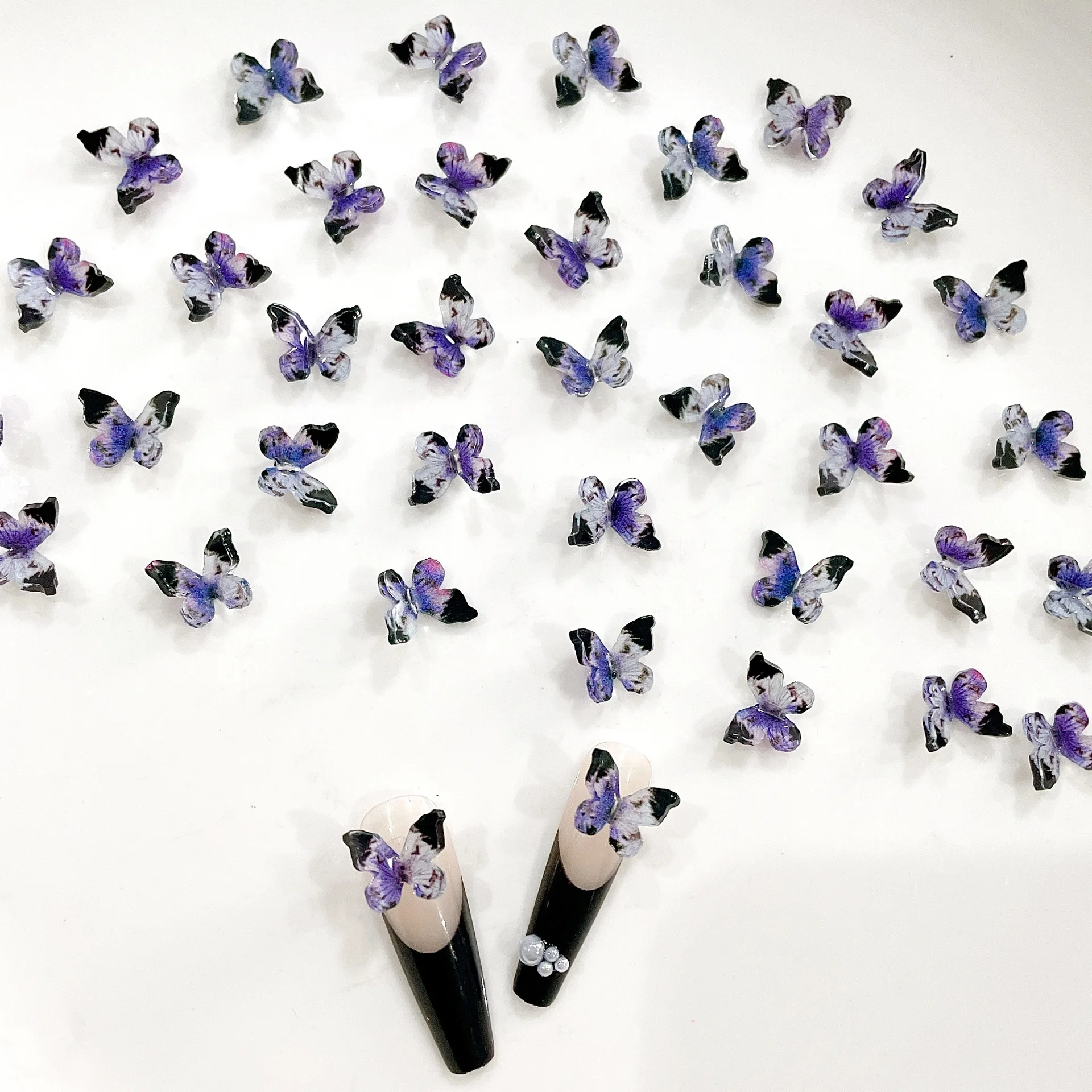 

3D Colorful Butterfly Charm Resin Butterflies Acrylic Nails Decoration Rhinestone Ornaments DIY Decorative ornament