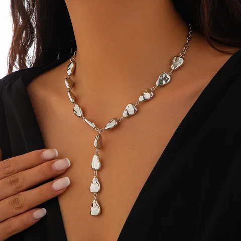 Необычное имитационное металлическое сексуальное Y-образное ожерелье с кисточками для женщин, ожерелье с подвеской в виде капли воды в стиле панк, женское ювелирное изделие на шею, подарок на вечеринку