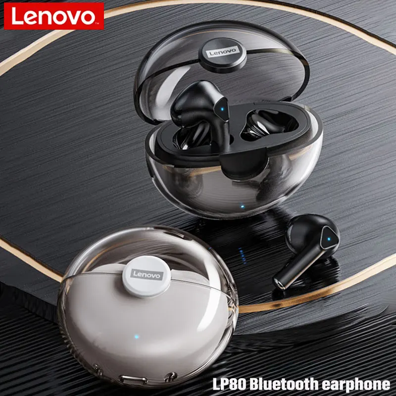 

2022 Lenovo LP80 Headphone TWS Bluetooth 5.0 Wireless Earphones Sports Movement Fitness Headset Low Latency Gaming Music Earbuds