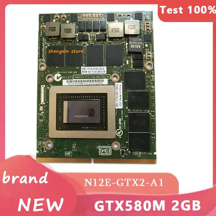 Оригинальная Видеокарта GTX 580M GTX580M 2 ГБ для ноутбука Dell Alienware M17X M18X