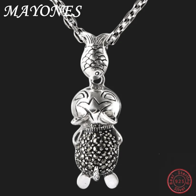 Женская подвеска из серебра 925 пробы в стиле ретро