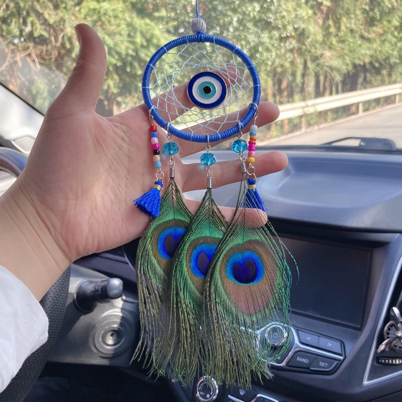 

Peacock Feather Car Pendant Blue EyeDecoration