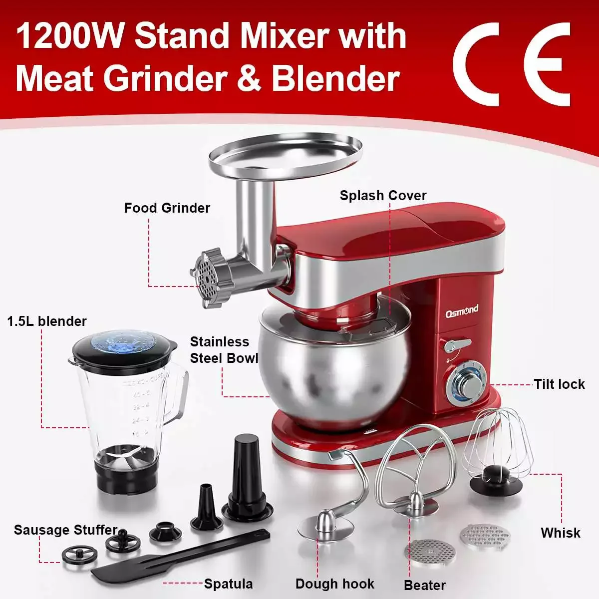 Кухонный Настольный миксер 3 в 1 с луком из нержавеющей стали 6 скоростей венчик