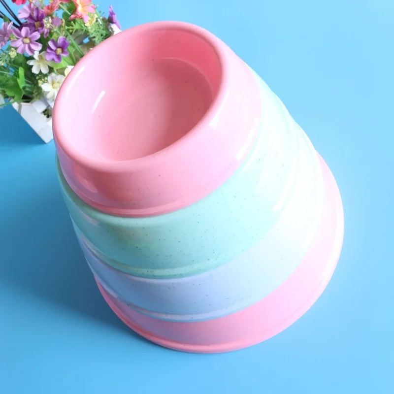 

2022 dog food bowl candy-colored dog bowl resin dog bowl pet supplies round pet bowl food bowl anti-rollover cereal dispenser