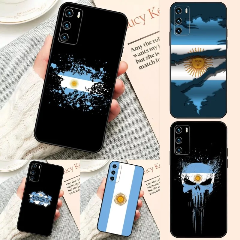 

Argentina Flag Phone Case For Huawei P50 P50Pro P40 P30 P20 P10 P9 Pro Plus P8 Psmart Z 2022 Nova 8I 8PRO 8SE Shell