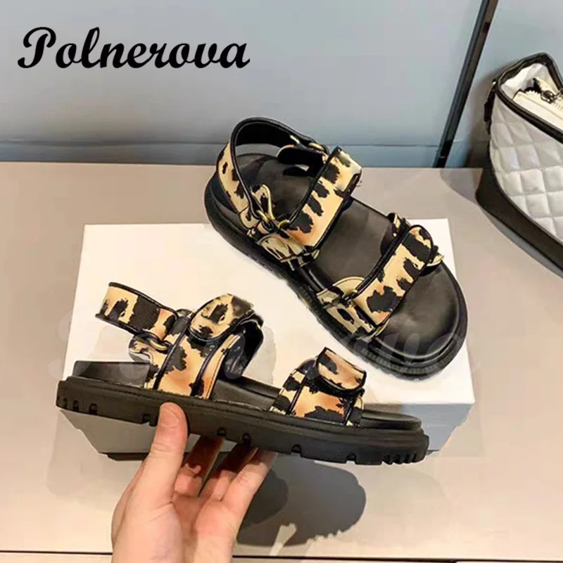 Flat Heel Thick Bottom Sandals for Women Summer Open Toe Sandalias Fashionable Flat Sandals Ladies Outdoor Vacation Shoes