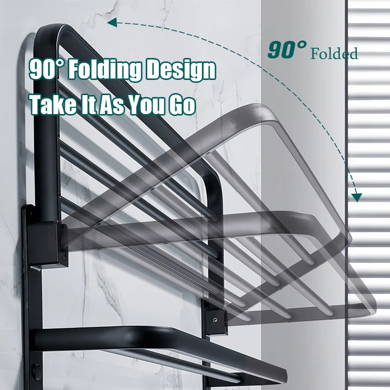 towel bar 40 60cm towel hanger bathroom shelf wall mount organizer hook home tripod storage rack bathroom accessories no glue free global shipping