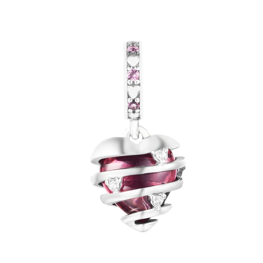 

Fits Europe Bracelets Charms 925 Sterling Silver Reveal Your Love Heart Spiral Dangle Beads for Jewelry Making Women Charmsy