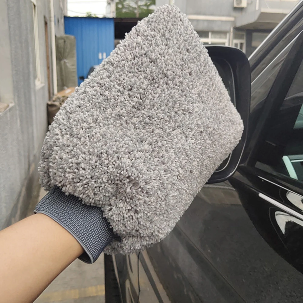 

Soft Absorbancy Glove Brush High Density Car Cleaning Ultra Soft Easy To Dry Auto Detailing Microfiber Motorbike Wash Mitt Cloth