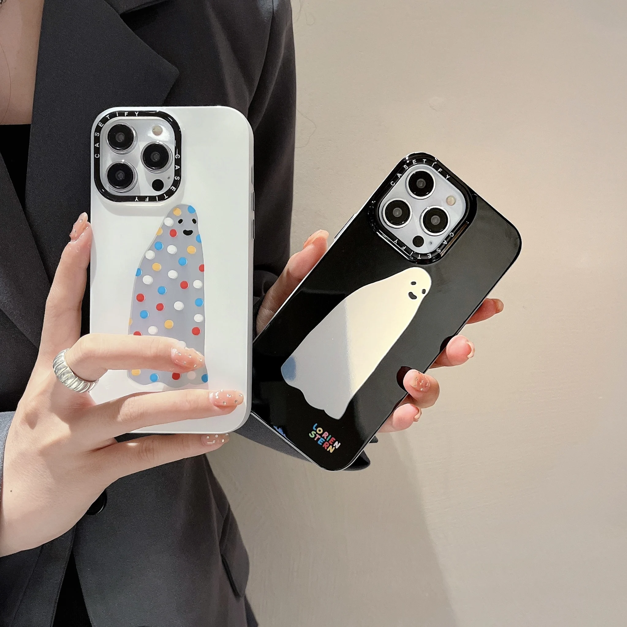 

Double-sided lamination No Face man Mirror Phone Cases For iPhone 14 13 12 Pro Max 14promax design-casetify