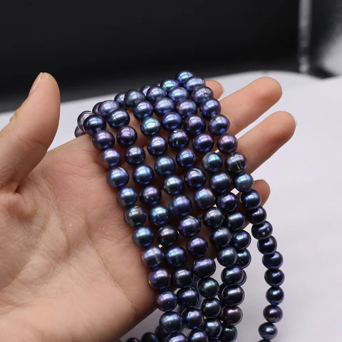 Черный натуральный жемчуг 36 см