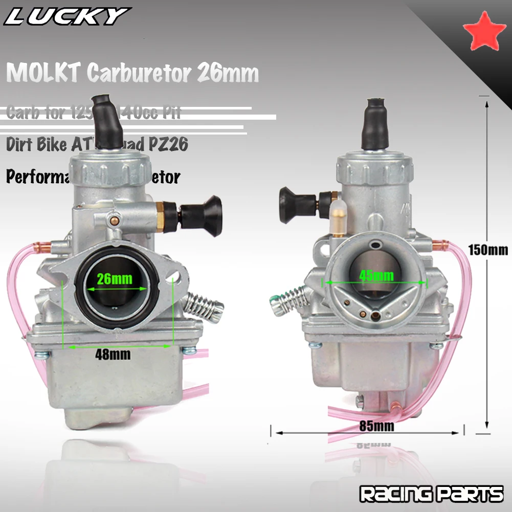 Карбюратор MOLKT, КАРБЮРАТОР 26 мм для 125cc 140cc Pit Dirt Bike ATV Quad PZ26, производительный карбюратор