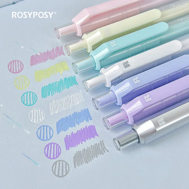 

4pcs/box Simplicity Gel Pen Creative Fashion Highlight Pen Mark Pen Highlight Pastor Super Color Scrapbook Pen Student Supplies