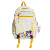 traveasy 2022 new woman backpack panelled nylon casual high middle school bags female cute travel bag with rabbit toys hairball