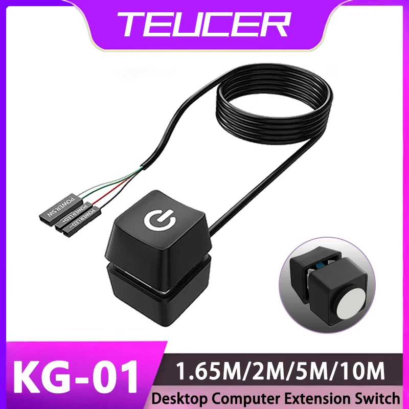 TEUCER KG-01 Настольный переключатель компьютера 1 65/5/10 м Красочный светодиодный