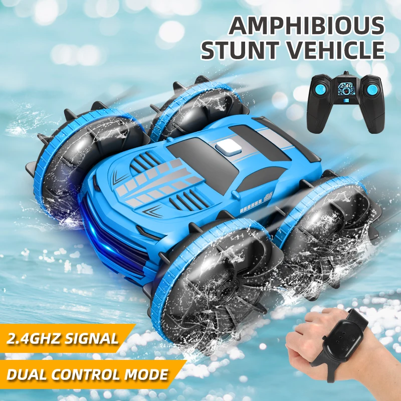 

4WD RC Car Toys 2 in 1 Amphibious Vehicle Boat Remote Control Cars RC Gesture Controlled Stunt Drift Car Toy For Kids Children