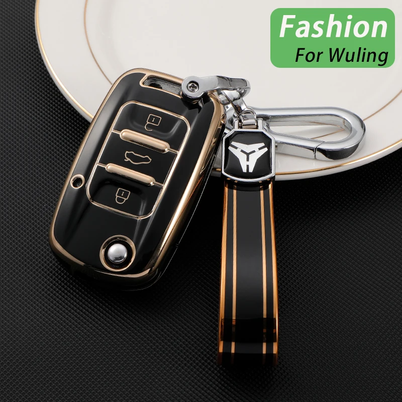 

Fashion TPU Car Key Cover Case For Baojun 730 510 560 310 630 310W Wuling HongGuang Macro Light S1 Shell Fob Protector Keychain