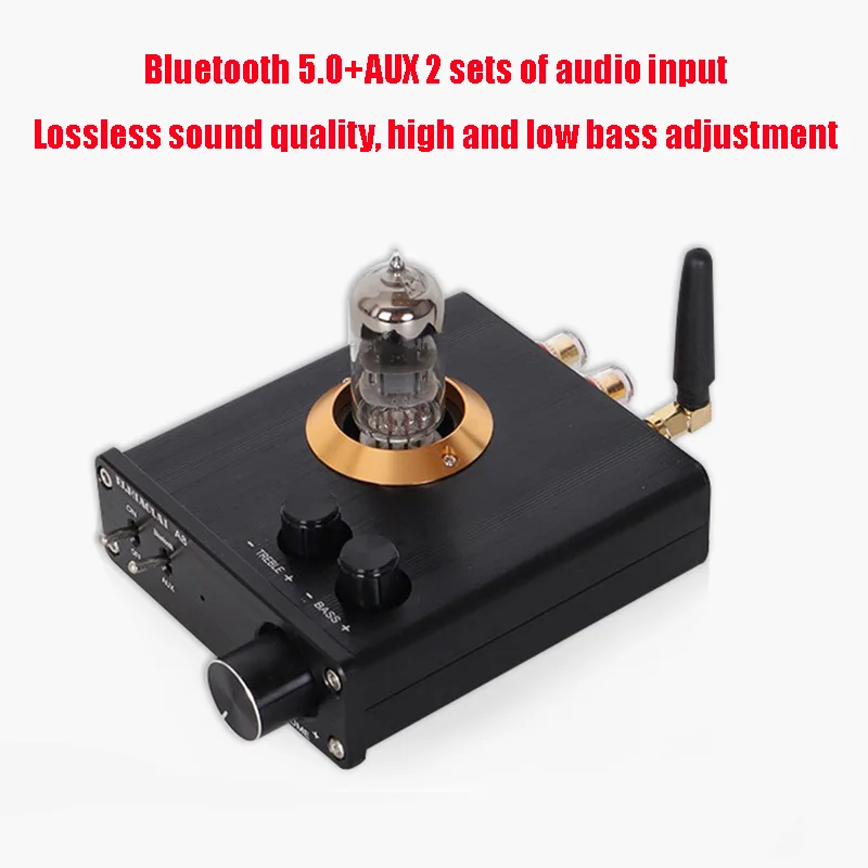 

Mini HIFI Tube Power Amplifier Fever-grade Bluetooth 5.0 APTX HD Format 6N3 Tube Power Amplifier High and Low Bass Adjustment