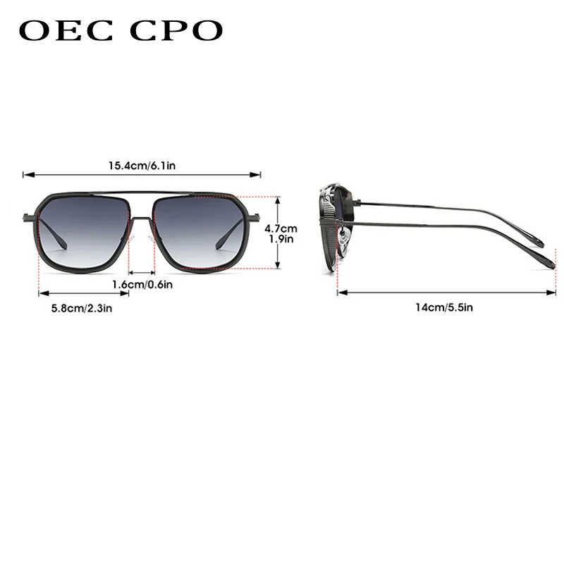 Квадратные солнцезащитные очки в стиле ретро с двойным мостом UV400 модные