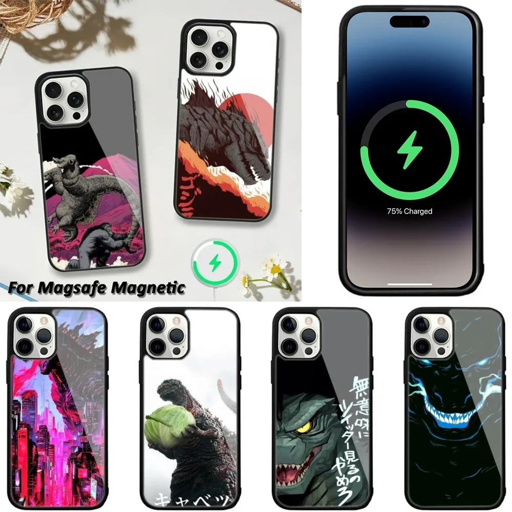 Фото Крутой чехол для телефона G-Godzillas Magsafe, чехол для телефона для iPhone 15,14,13,12,11 Pro Max Plus, чехлы с беспроводной зарядкой №1
