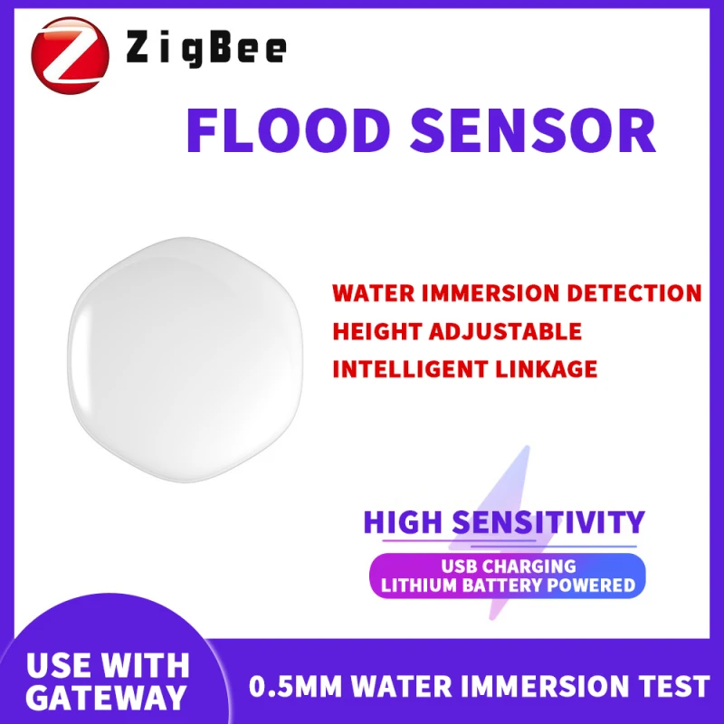 

App Flood Alert Zigbee New Detection Scene Linkage Long Battery Life Remote Monitoring Smart Life App Water Leak Detector Pc