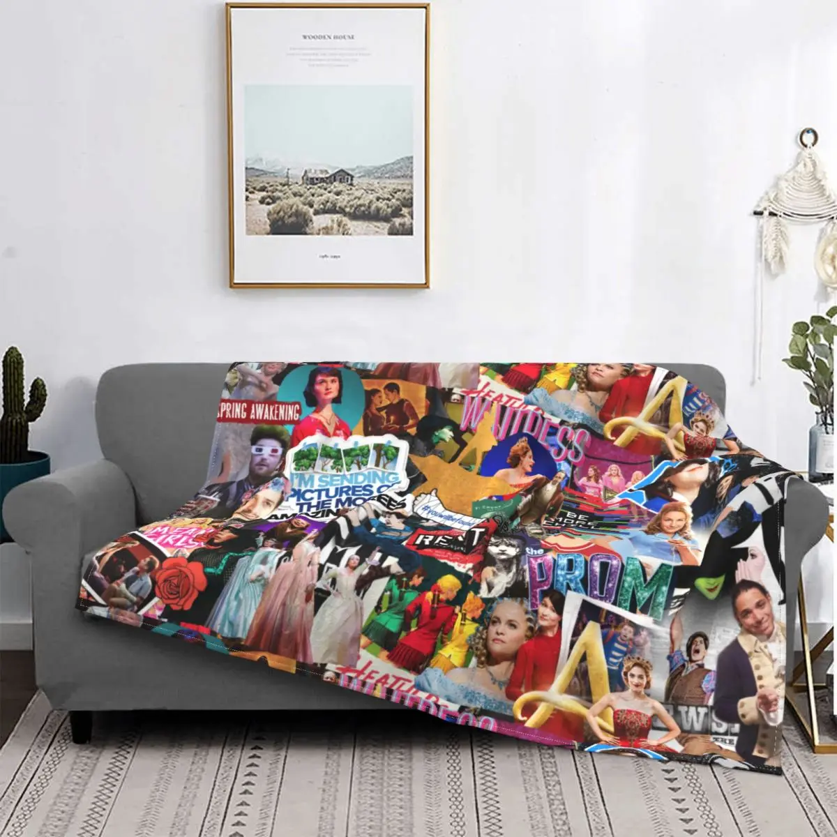 

Winter Gifts for Her Musicals Broadway Collage Blanket Warm For Sofa Blanket Throw Big Size