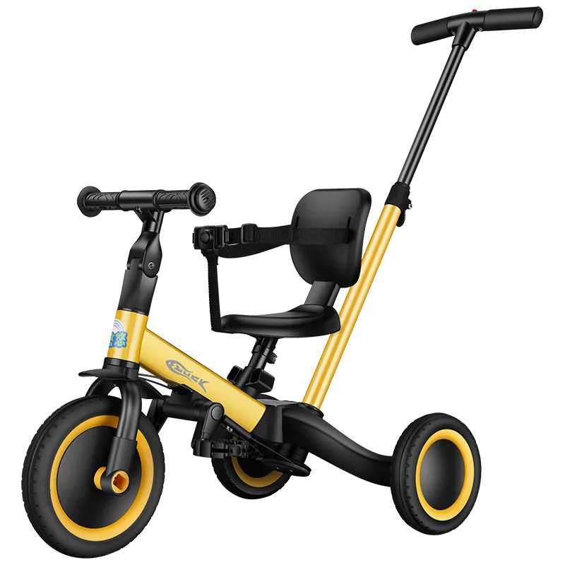 Children's Tricycle Pedal Cart Multi-functional Children's Balance Cart Hand Push Three Wheels Walking Children's Magic Device