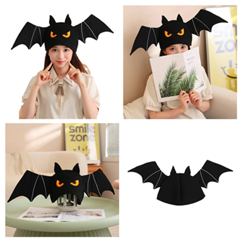 

Bat Cosplay Plush Hat Cap Halloween Carnival Party Costume Accessories Cartoon Animal Headgear Prop Gifts