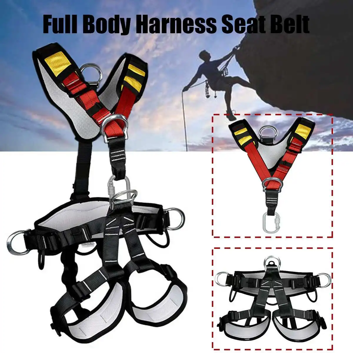 

Mountaineering Downhill Safety Belt Climbing Belt Fullbody Harness Aerial Work Protection Equipment Outdoor Expansion Rappelling