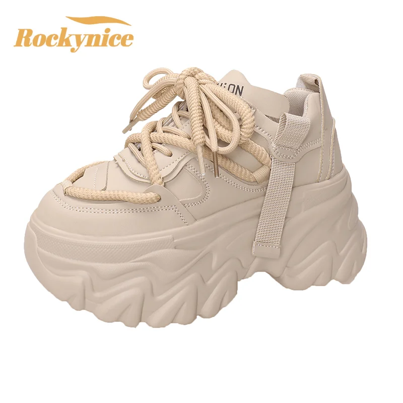 

Autumn Women's Sneakers New Breathable High Platform Shoes Woman Ladies Vulcanize Casual Chunky Sneakers Zapatillas Mujer 8CM