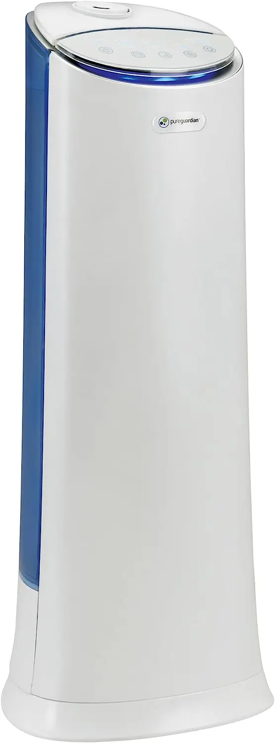 

7.4L Output per Day Ultrasonic Warm and Cool Mist Humidifier Tower with Aroma Tray for Essential Oils, 100-Hour Personal Humidif