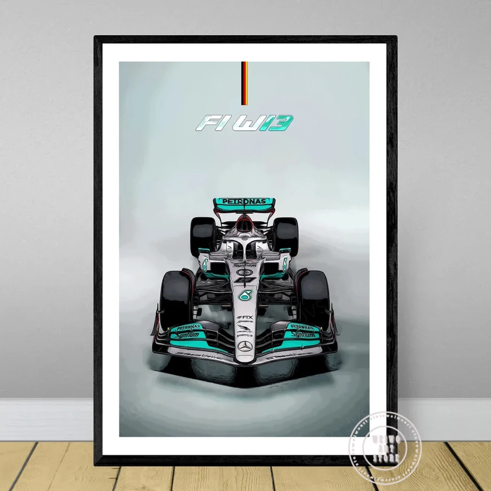 

Mercedes F1 2022 W13 плакат гонки Формула 1 Холст принты современный Мотоспорт настенная живопись для гостиной Декор