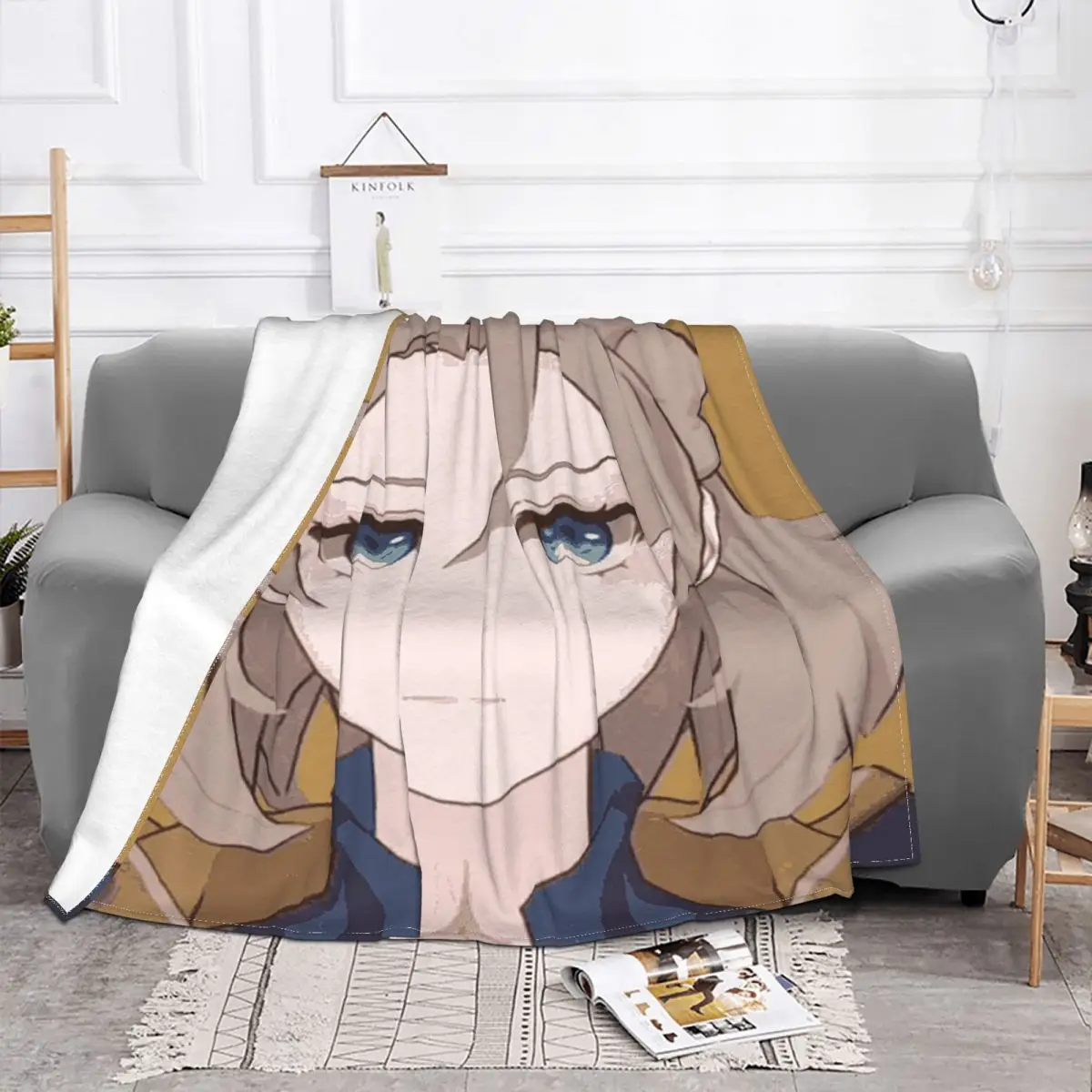 

Ударное одеяло Smug Albedo Genshin, флисовое многофункциональное теплое одеяло с принтом в стиле аниме для игр, постельное белье, покрывало для кушетки