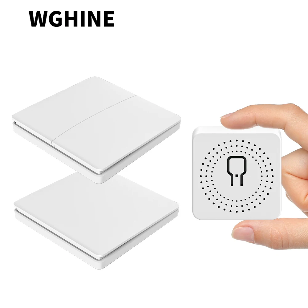 Беспроводной кнопочный переключатель WGHINE, 433 МГц, радиочастотный, с автономным питанием, без аккумулятора, стандартный переключатель 16 А, 220 В, прерыватель для бытовой техники