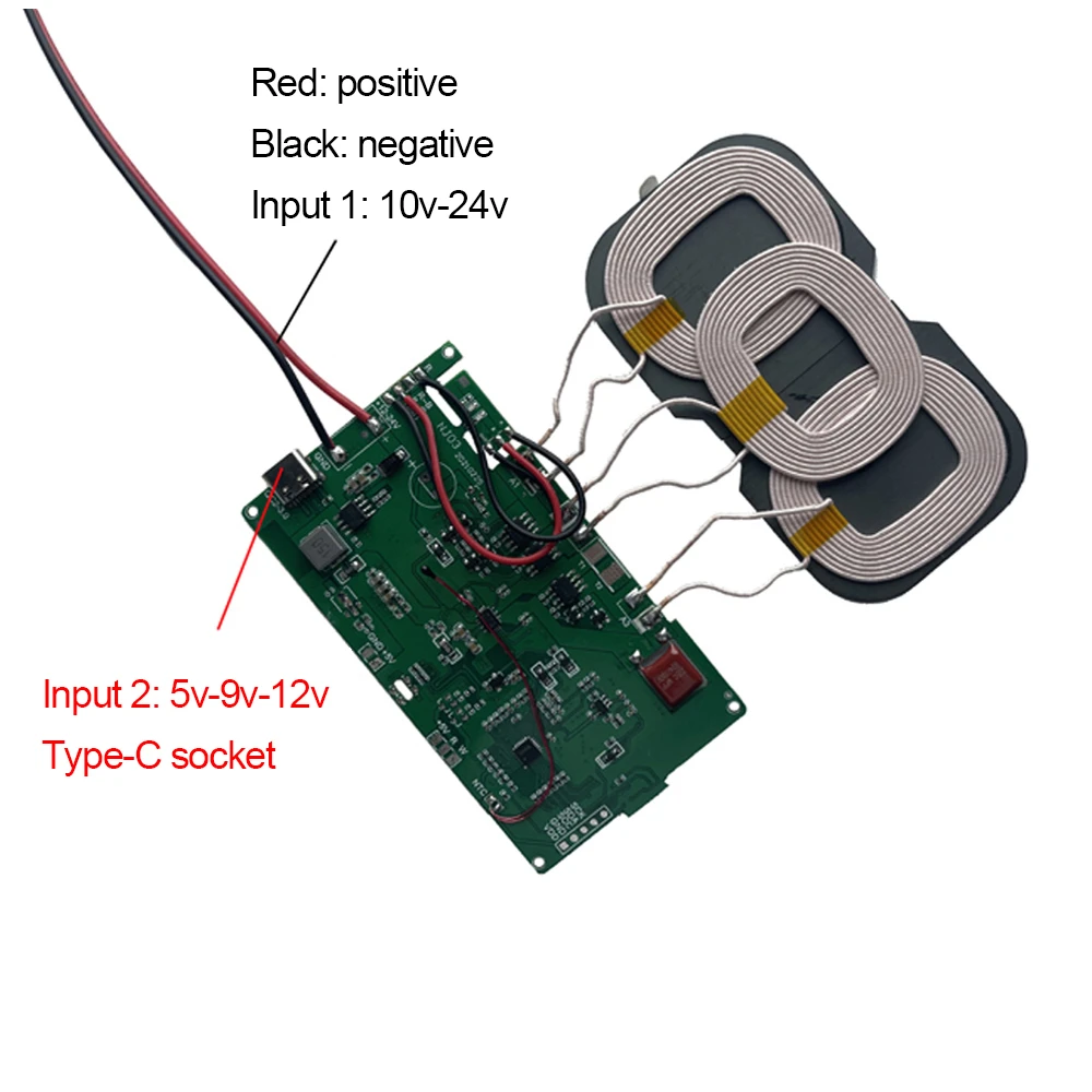 

20W/18W/15W/10W/7.5W/5W 12V 5V 2A Qi Wireless Fast Charger Charging Transmitter Module Circuit Board Coil Receiver Type-C USB